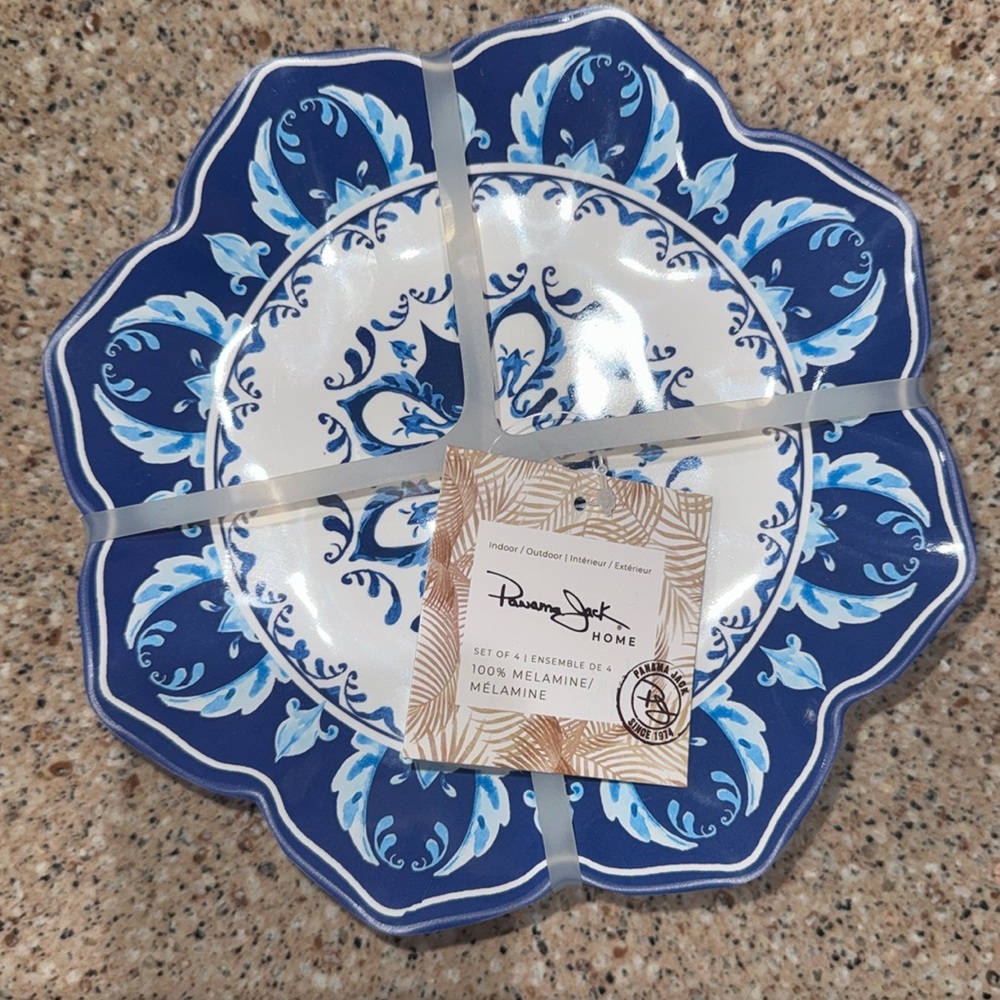 Panama Jack 8” Melamine salad or appetizer Plates 4 Set